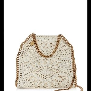 Stella McCartney Cream And Gold Falabella Ajouree Crochet Bag